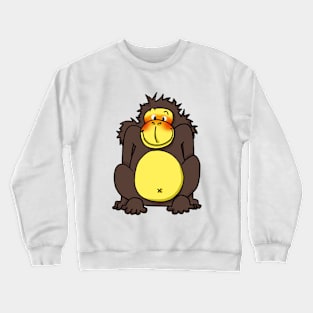 funny chimp cartoon Crewneck Sweatshirt